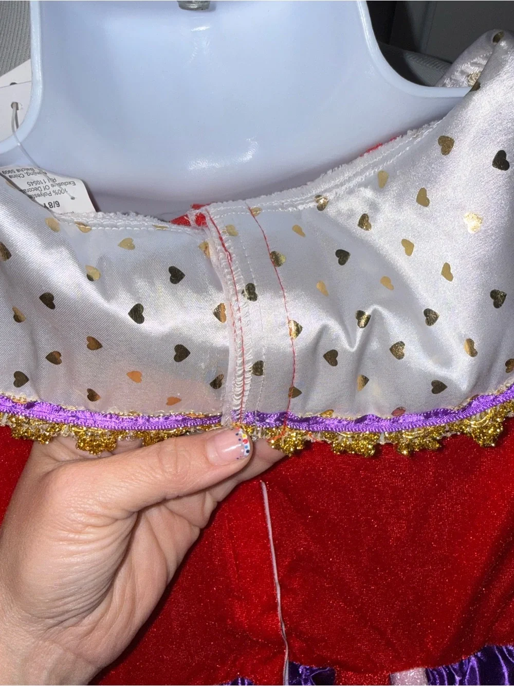 Kids Royal Heart Princess Costume - Purple & Red